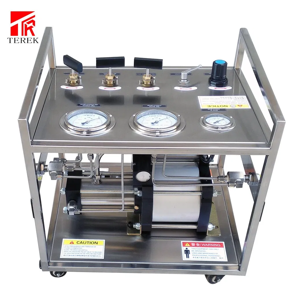 Apparecchiatura di collaudo portatile per pompe ad alta pressione con bombola di aumento del gas dell'aria